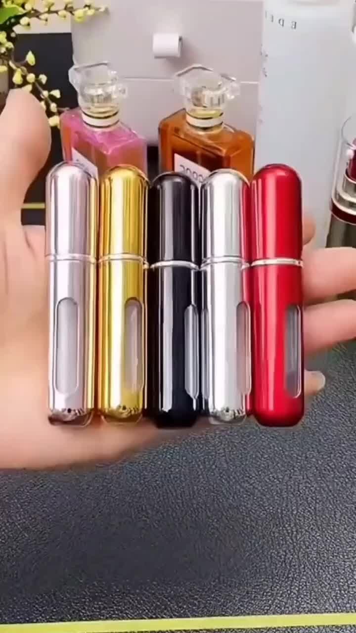 Travel Mini perfume Refillable Atomizer Container, Pocket Travel Size Cologne Sprayer, Perfume Scent Pump Case, Fragrance Empty spray bottle for Traveling and Outgoing 5ml 