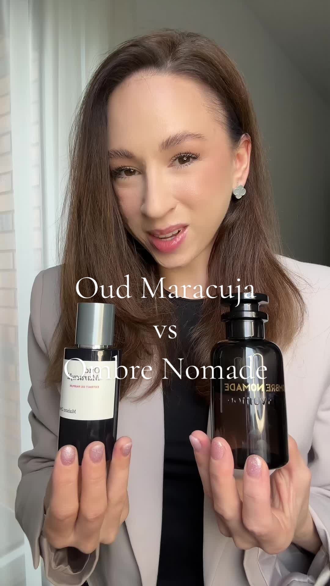 Maison Crivelli “Oud Maracuja” vs Louis Vuitton “Ombre Nomade”  #perfumetiktok #parfum #niche #nichetok #designer #fragrance #louisvuitton #ombrenomade #oudmaracuja #neked #fy 
