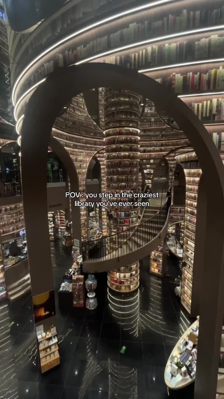 I finally visited this viral library 😍 With walls varying between fake books, real books and mirrors, Zhongshuge library is a real wonder near Chengdu !! You need to visit this if you love books #booktok #zhongshuge #library 