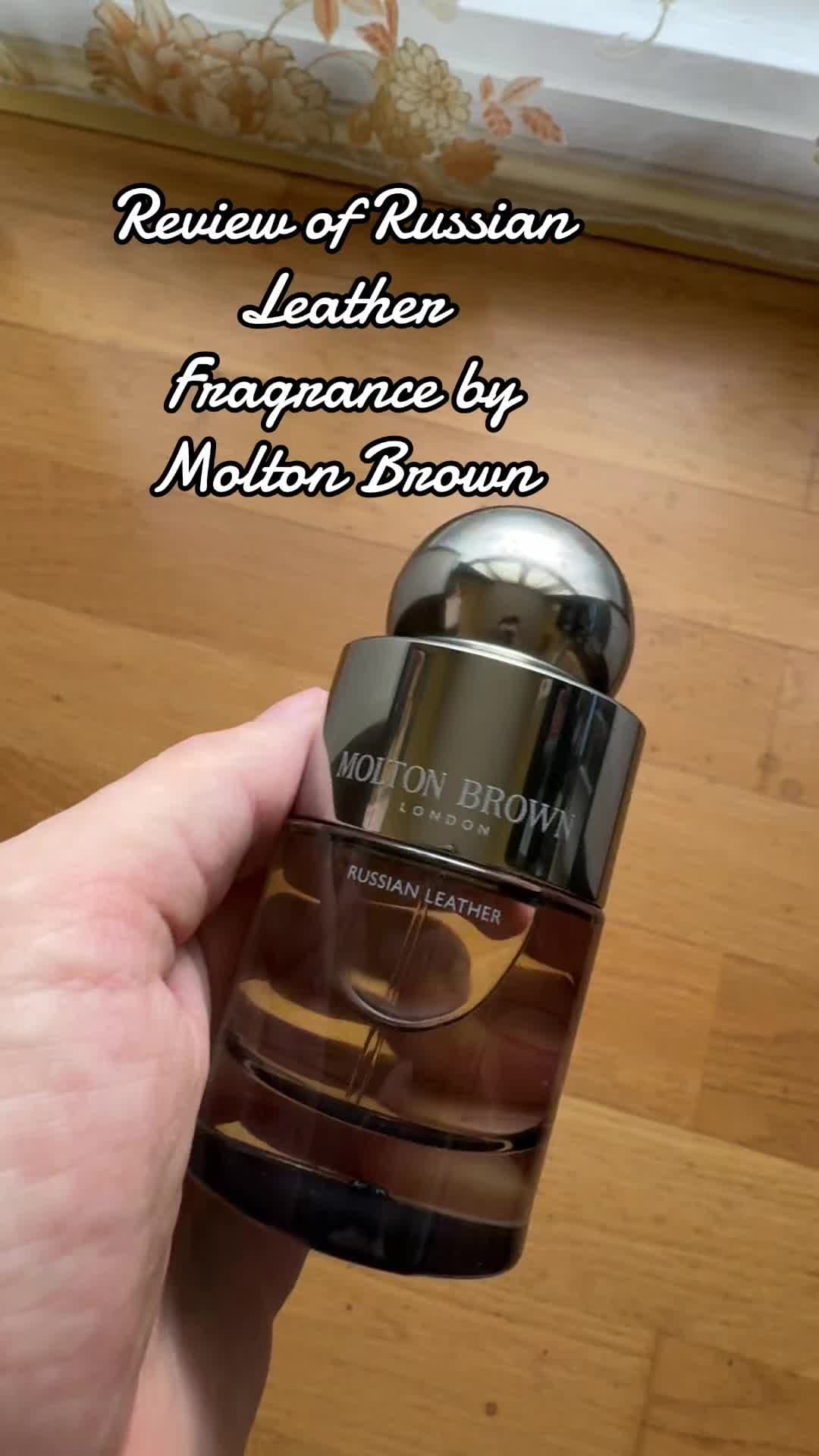 My review of #moltonbrown #russianleather #fragrance #roadto1kfollowers #leatherscent #perfumetok #madeinengland 