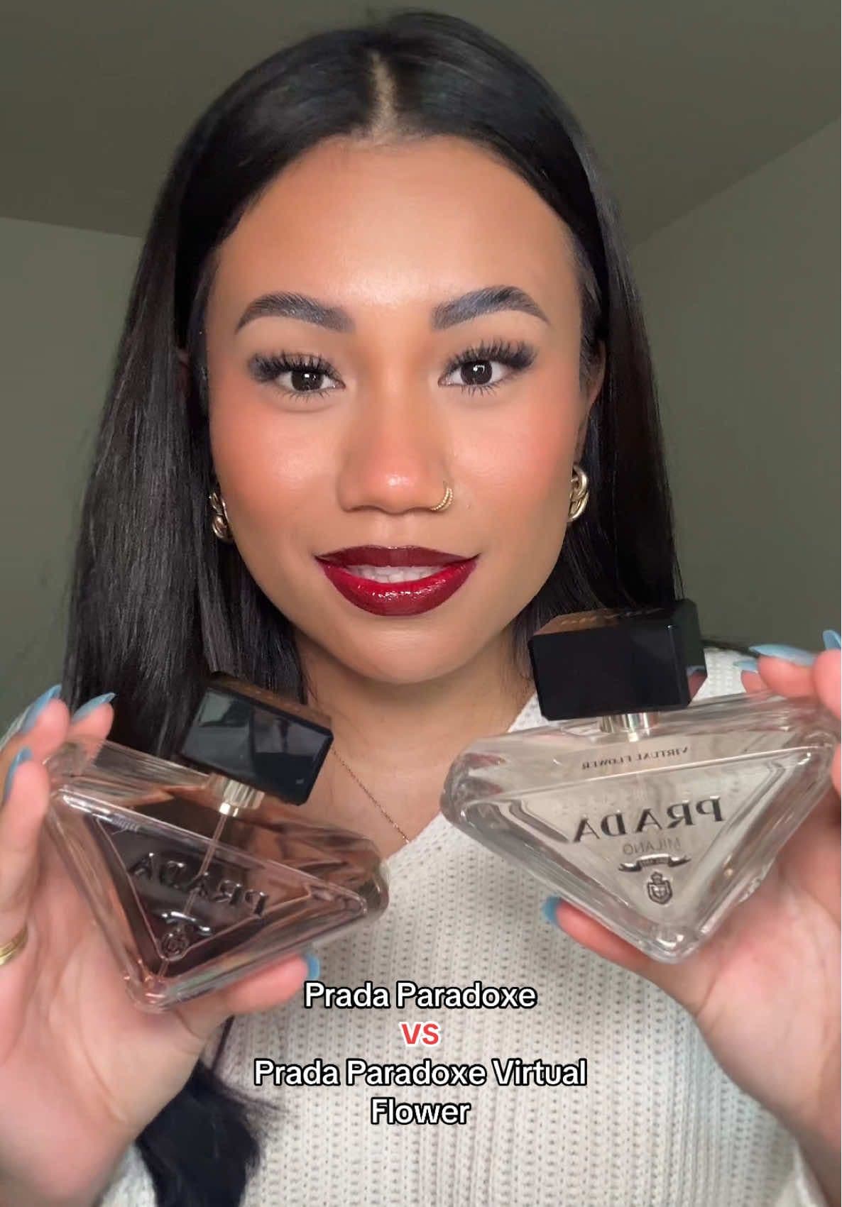 Prada Paradoxe Perfume vs Prada Paradoxe Virtual Flower Perfume 🌸 @pradabeauty  Available at @sephora & @Macy’s   #GiftedByPradaBeauty #PradaFragrances #PradaParadoxe #perfumetok #pradaparadoxevirtualflower #pradavirtualflower #perfume #parfumtiktok #parfum #perfumetiktok #perfumereview 