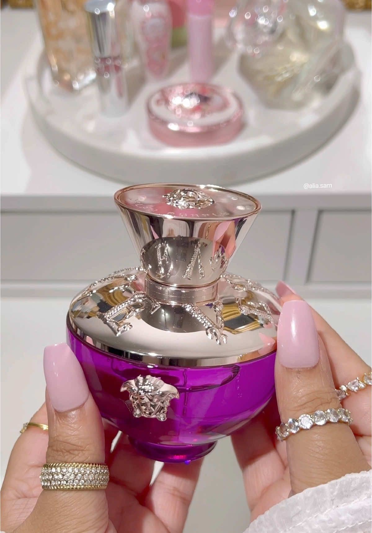 The perfect summer scent obsessed with @Versace Dylan Purple it is a bright and elegant fragrance. A sparkling bergamot is blended with the joyful tones of a freshly harvested orange, while the delicate scents of freesia deliver an explosion of bright purple colour.  The bottle is absolutely stunning 🤩✨ Available to purchase from @The Perfume Shop Limited 🤩 Top: Bitter orange Italy Orpur,Pear juice accord, Bergamot Italy Orpur Heart: Purple freesia, Pomarose, Mohanial Base: Iso e super, cedarwood Virginia Orpur, Ambrofix, Belambre, Sylkolide Olfactory family: Floral, fruity, musky ***Please do not repost my content without my permission!*** AD-PR #versaceperfume #versacefragrances #fragrancelover #perfumelovers #womanperfume #fragrancereviews #perfumes #perfumebottle #fragrances #perfumecollection #sparklingmakeup  #perfumereview #perfumery #fyp #foryou 