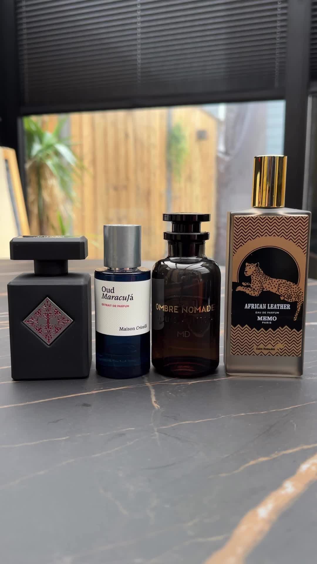 4 amazing brands with 4 amazing perfumes! African Leather, Italian Leather, Winter Palace & Ocean Leather by @memo.paris  Ombre Nomade, L’Immensite, Orage & Imagination by Louis Vuitton Oud MaracuJa, Iris Malikhan, Patchouli Magnetik & Hibiscus MahaJad by @maisoncrivelli  Blessed Baraka, Oud for Greatness, Rehab & Side Effect by @initioparfumsprives  Share with your friends ✅ . . . . . . . Bottles shown are self-purchased, authentic & from my own humble collection. I’m not a seller & I don’t support buying or selling fake fragrances. #perfume #parfum #fragrance #perfumes #perfumecollection #fragrancecollection #london #paris #dubai #exclusive #scentoftheday #nicheperfume #sotd #perfumeaddict #perfumelovers #fragrancelover #scent #scentsy #parfums #scentoftheday #perfumes #amsterdamcity #parfum #porsche #smellgood #fyp #smellsogood #luxuryperfume #perfumesimportados #istanbul