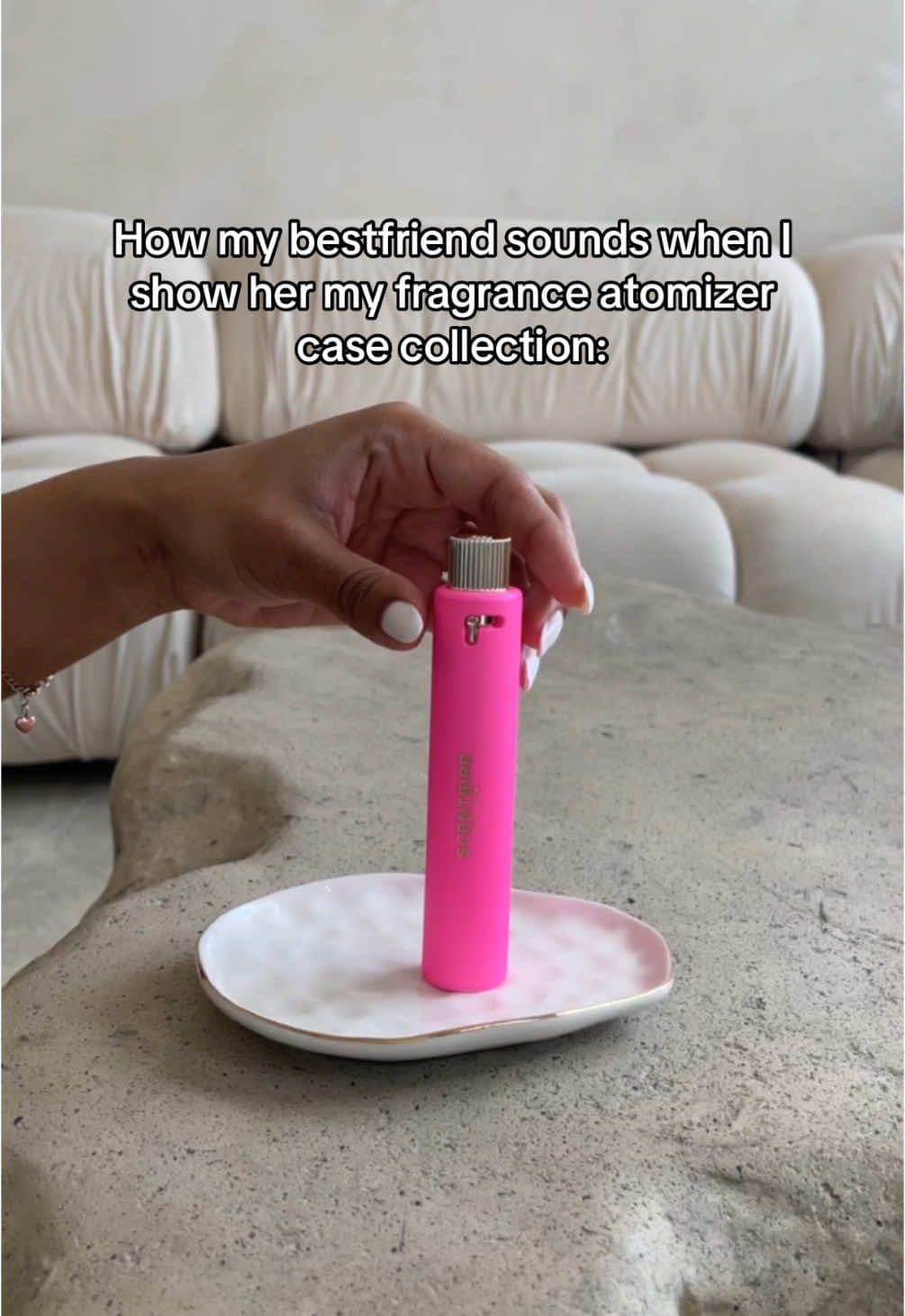 She loves to borrow the pink ones 💕 #fragrance #bestfriend #perfumetiktok #perfumecollection #fragrancetiktok 