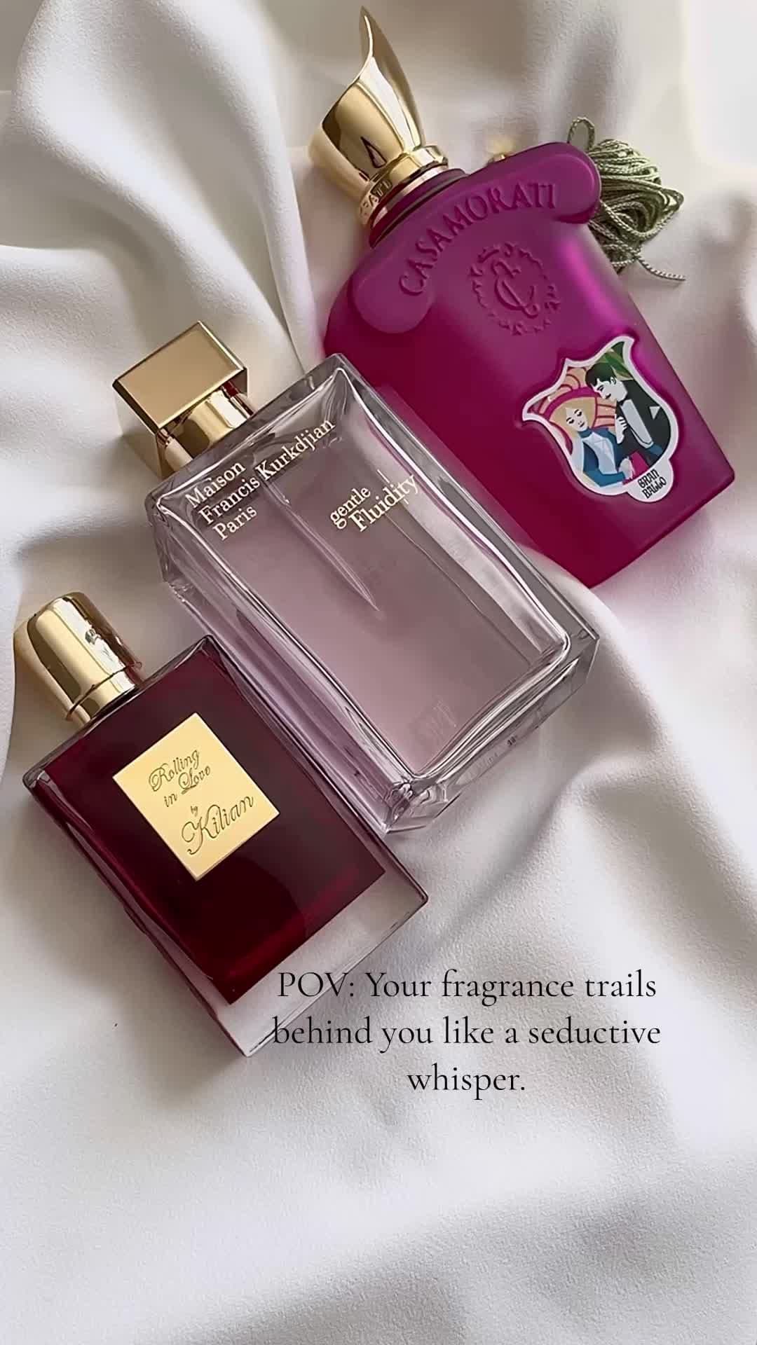 💃 Gran Ballo – a romantic waltz of sweet florals and caramel charm. 🌟 Gentle Fluidity Gold – pure elegance, where softness meets sophistication. ❤️ Rolling in Love – an intoxicating embrace of creamy almond and musk. #nicheperfume #smelldivine #luxuryfragrance #perfumelovers #perfumerecommendations #fragrancetiktok #casamorati #bykilianparis #maisonfranciskurkdjian #granballo 
