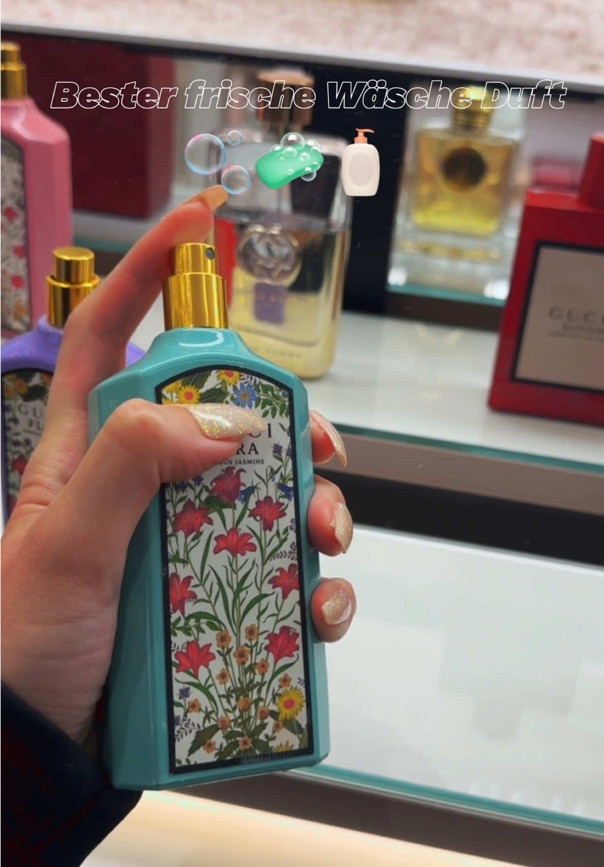 Ein muss wenn man auf cleane musky Jasmin Düfte steht 🤍 #gucciflora #guccifloragorgeousjasmine #frischewäscheduft #frischewäscheparfüm #musk #moschus #fragrances 