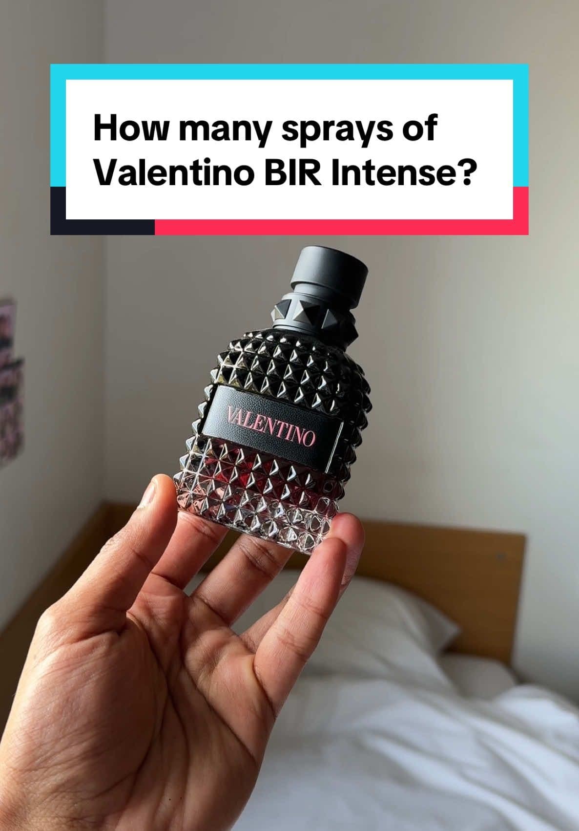 How many sprays of Valentino Born in Roma Intense should you apply? #scents #fragrances #perfumes #perfumetiktok #fragrancetiktok 