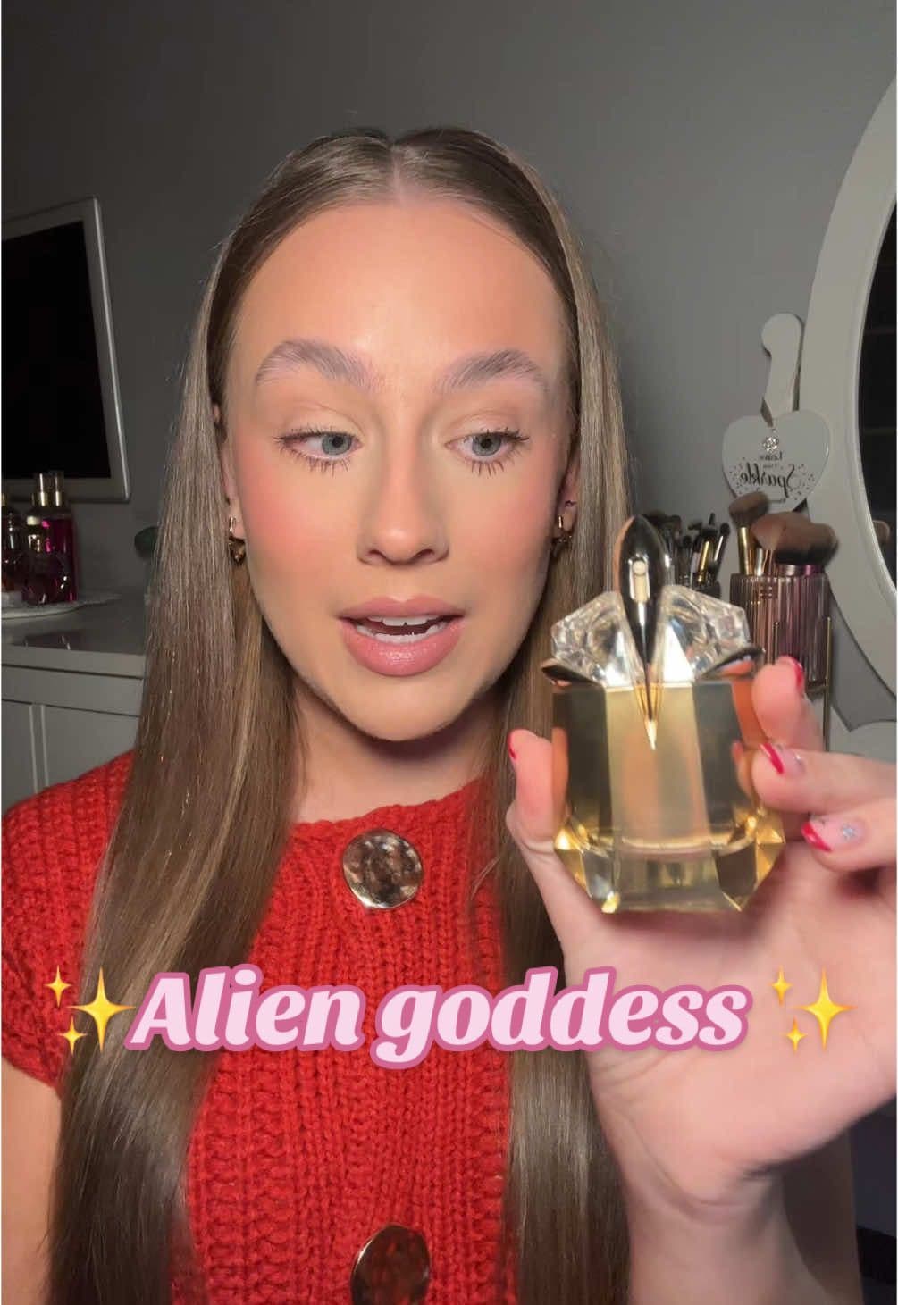 If you’re a vanilla girlie, you’ll love this😍 @Mugler alien goddess  #vanillagirl #vanillagirlaesthetic #vanillascents #vanillaperfume #sweetperfume #perfumetiktok #fragrancetiktok #fyp #makeup #beauty #aliengoddess 
