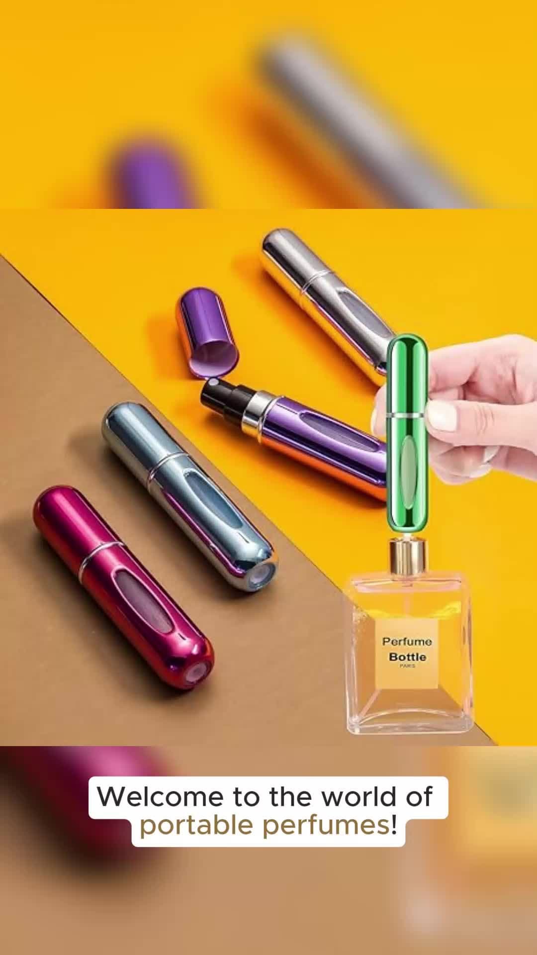 Portable Mini Refillable Atomizer Perfume Bottle 5ml - Scent Pump Case for Traveling and Outgoing Use (4 Pack)