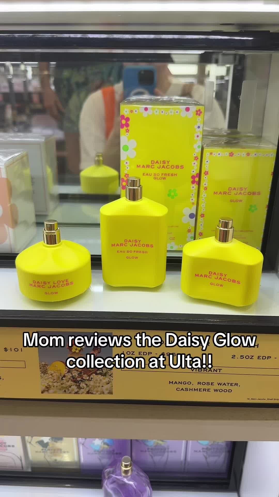 Mom reviews the Daisy Glow collection by @MarcJacobsFragrances at @Ulta Beauty . Have you tried it? What should we try next??  #marcjacobs #daisy #perfume #perfumetiktok #fragrancetiktok #perfumes #fragrances 