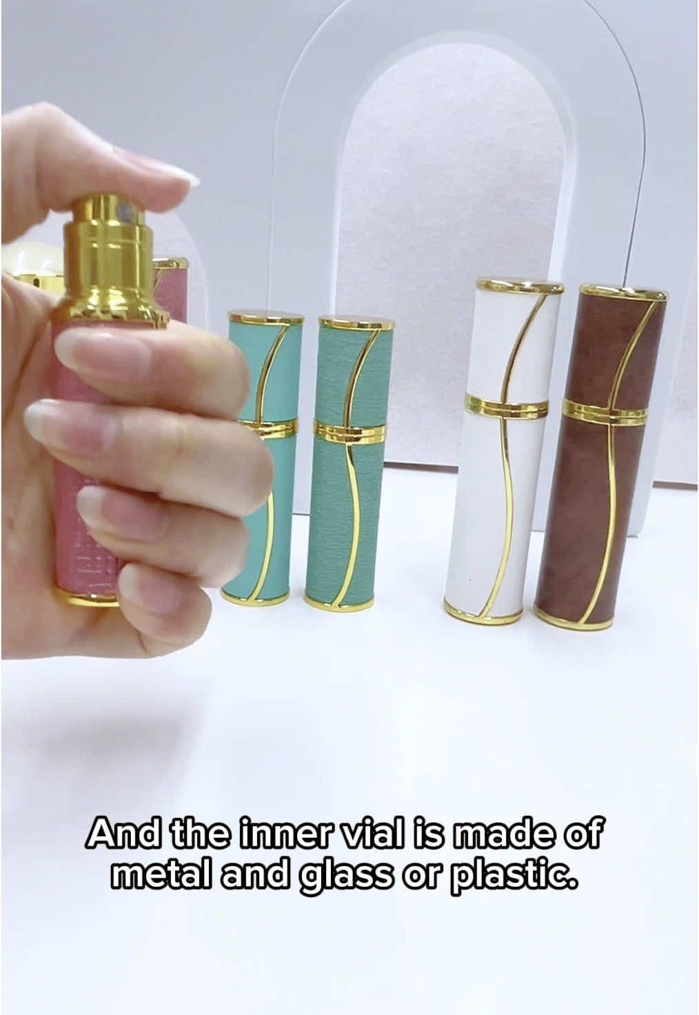 Hi guys! Do you know what is a perfume atomizer made of? The case is made of leather and zinc alloy or aluminum. And the inner vial is made of plastic or glass and metal. Our atomizers are of high quality. We highly recommend you to have a try. #perfumetiktok #fragrance #perfumeatomizer #fragrances #fragrancebottle #perfumebottle #beauty #spraybottle #atomizers 