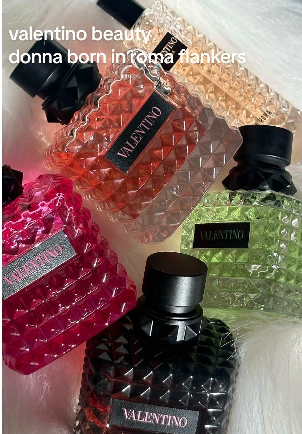 Replying to @mary_m1066 let’s go through my @Valentino.Beauty donna born in roma flankers 🤍 #donnaborninroma #donnaborninromaintense #donnaborninromaextradose #donnaborninromagreenstravaganza #donnaborninromacoralfantasy #perfumetok 