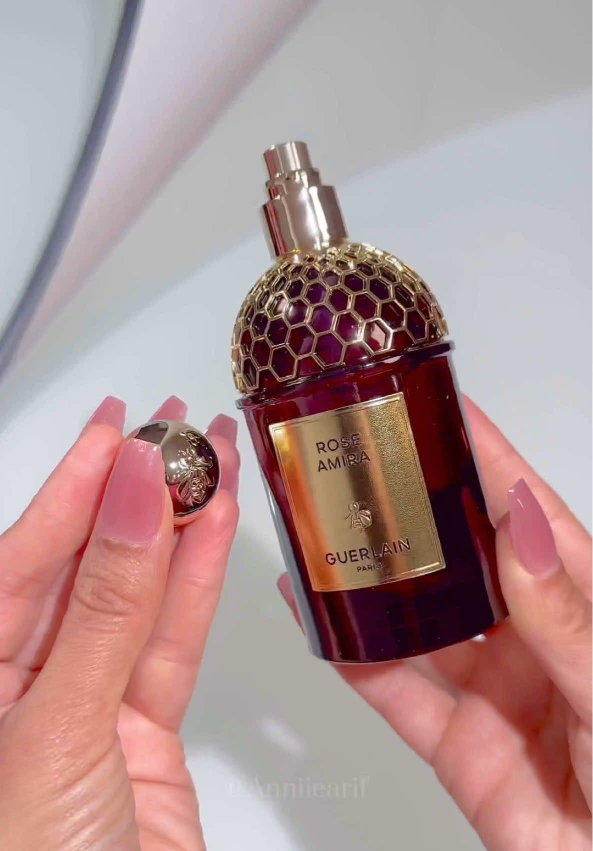 Meet Rose Amira by @Guerlain a sensual midnight stroll through a Persian garden 🌹✨ 💫🪞 Wrapped in sacred frankincense, warm patchouli, and a soft musk halo… she’s bold, she’s soft, she’s unforgettable.  #R#RoseAmiraG#GuerlainF#FragranceLoverAnniieLovesFragrances