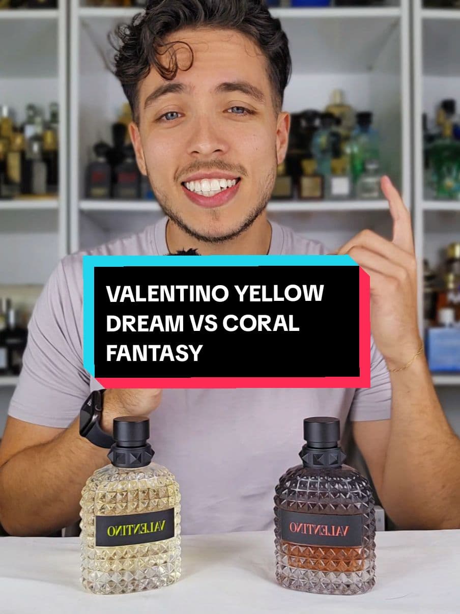 Valentino Yellow Dream vs. Coral Fantasy- which is for you? 👀 #scentfromevan #fragrancetiktok #perfumetok #fragrance #valentino #valentinobeauty #asmr #mensfragrance #cologne 