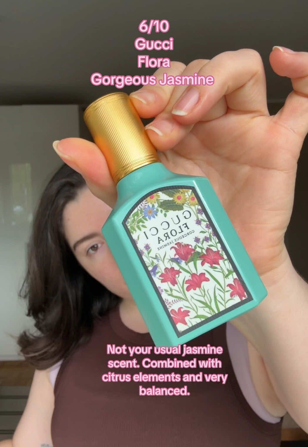 I love all types of jasmine but I wouldn't say this is your usual grandma jasmine fragrance. Smells very clean and can be used all year long. It is not overpowering but has medium lasting on me. #gucciflora #gorgeousjasmine #10days10perfumes 