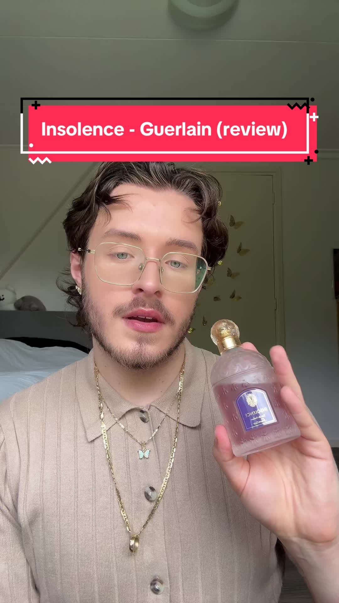 The most beautiful violet and iris fragrance insolence by @Guerlain  . #fragrance #perfumetiktok #sotd #luxury #perfumes #selfcare #beautytok #aestheticvideos #perfumerecommendations #nichefragrance #vintage 