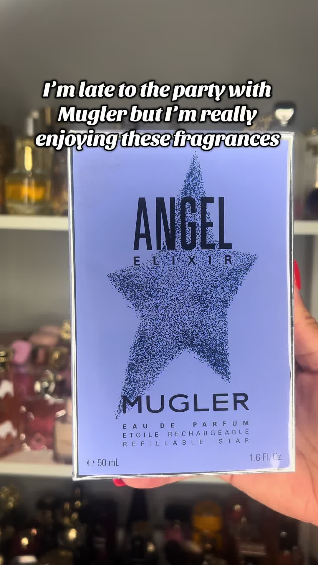 Mugler Angel Elixir A modern, woody‑floral gourmand that evolves beautifully from day to night. Fragrance Notes: • Top: Pink Pepper • Heart: Jasmine, Orange Blossom, Ylang‑Ylang, Sandalwood • Base: Bourbon Vanilla, Amber Extreme ⏳ Longevity: 8–10 hours with moderate to strong sillage—this one truly lasts!      A bold, creamy blend with a floral‑woody core and a luscious vanilla‑amber finish—perfect for making a statement. #Ang#AngelElixirg#Muglero#WoodyFloralu#GourmandPerfumen#LongLastingr#PerfumeLover