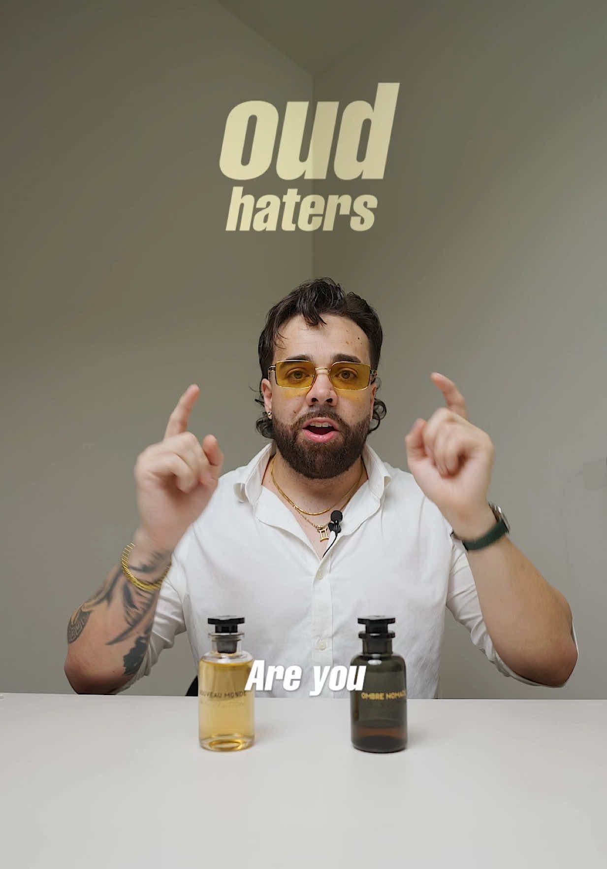 Ombre nomade or Nouveau monde for the oud hater?? 🤨 Or someone new to fragrance as a whole..  #fragrance #fragrancetiktok #perfumes #cologne #louisvuitton #oud 