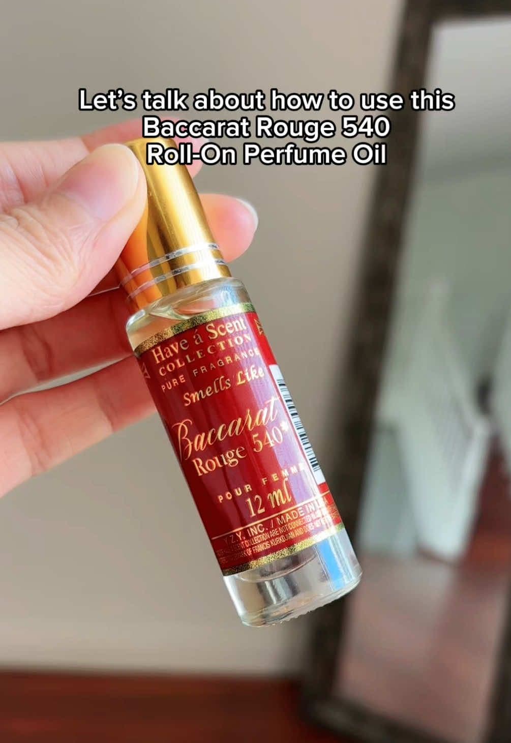 How to use your Roll-On Perfume Oil the right way? 🙋🏼‍♀️  #perfumeroller #perfume #fragranceoil #perfumeoil #baccaratrouge540 