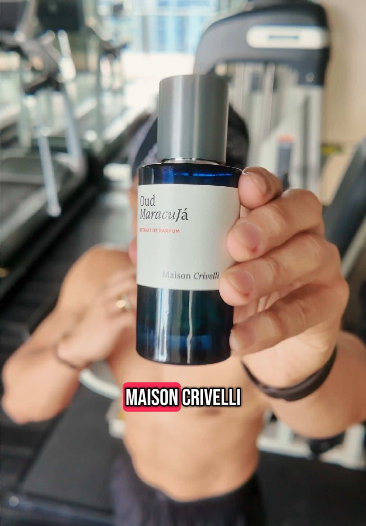 Nuclear beast mode for hardcore workout in the gym - Oud Maracuja by Maison Crivelli. One of the best tropical jammy passion fruit and oud perfume. #longlastingperfume #beastmode #oudmaracuja #oudperfume #sotd 