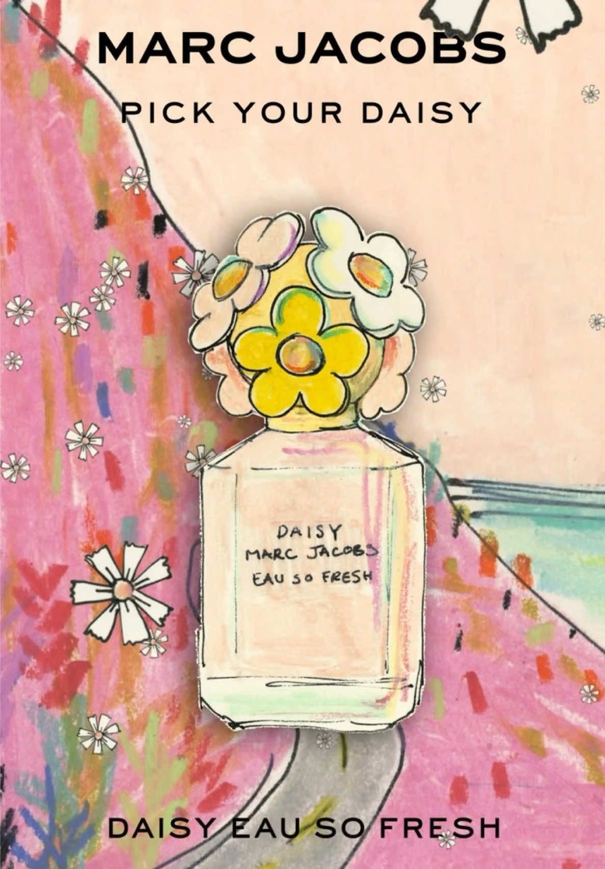 The Daisy road trip transports you to a playful summer escape. Cue Daisy Eau So Fresh.  #PickYourDaisy #DaisyEauSoFresh Artwork by Isabella Cotier