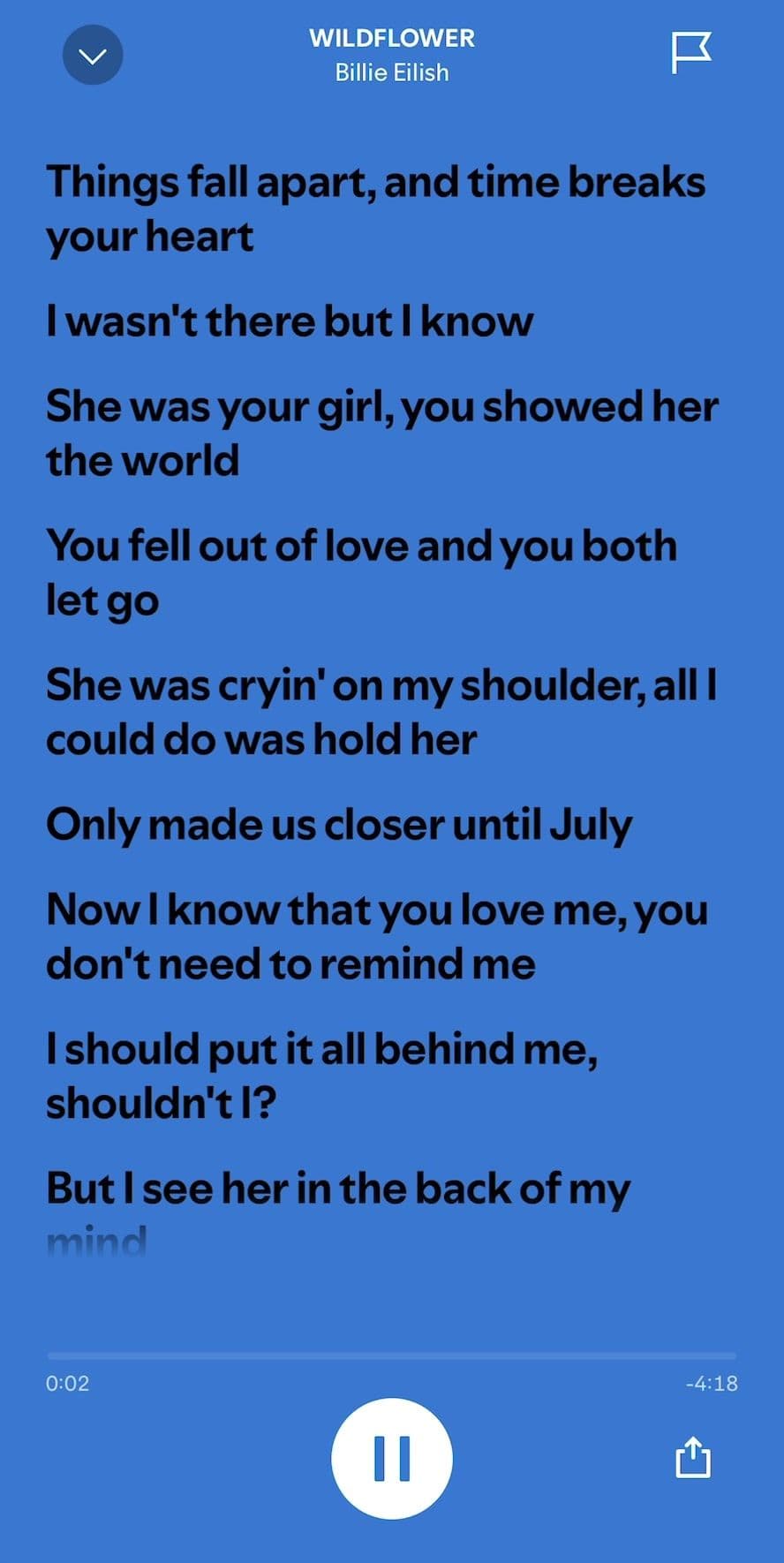 Widflower by Billie Eilish #billieeilish #fyp #spotify #lyrics_songs #spotifylyrics #spotifyonlyyou #spotifyonlyyou #fyppp @BILLIE EILISH 
