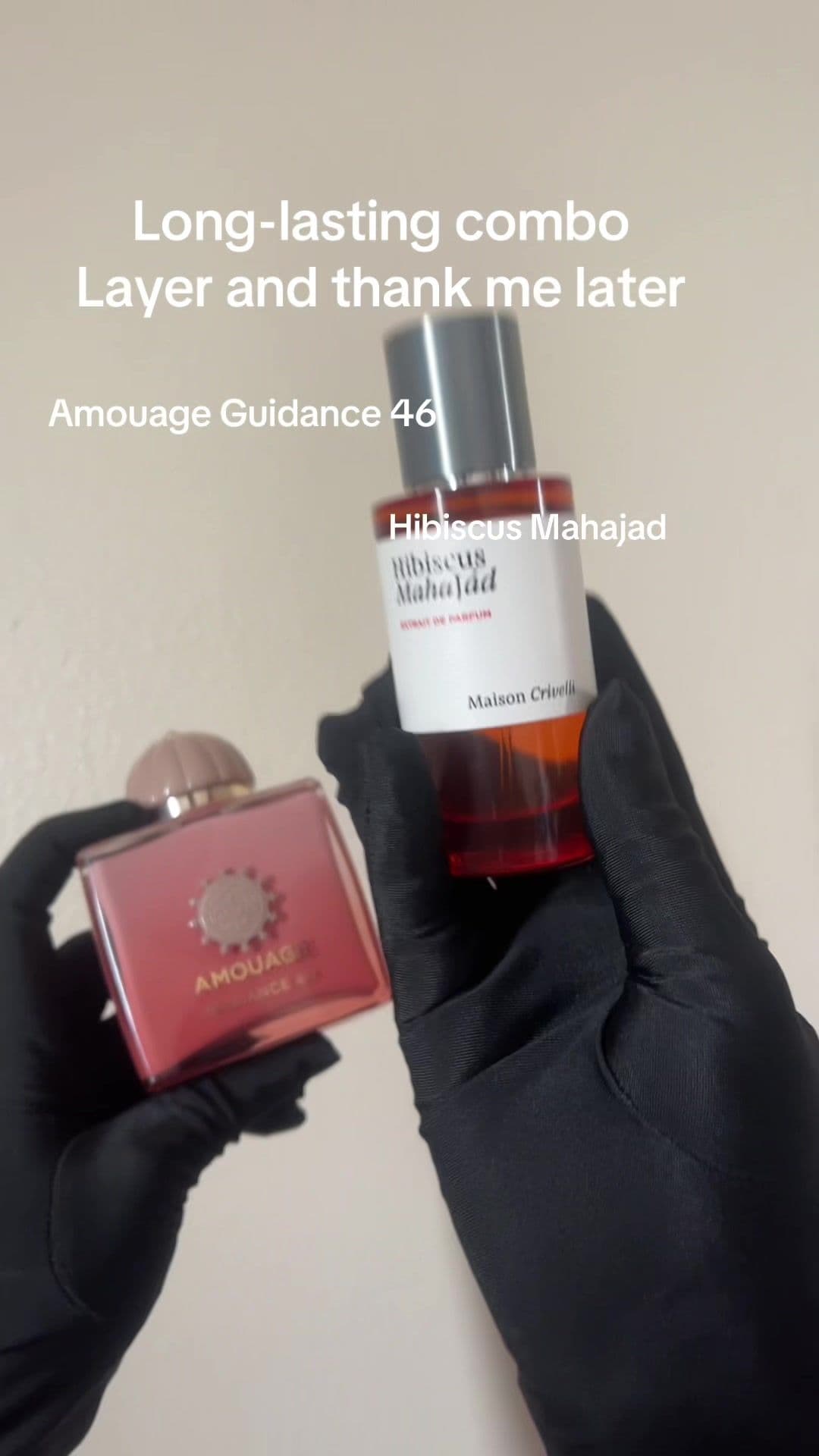 Long lasting layering combo. @AMOUAGE  Guidance 46 @Maison Crivelli Hibiscus Mahajad #longlastingfragrance #hibiscusmahajad #guidance46 #viral #foryou #perfumes #perfumetok 