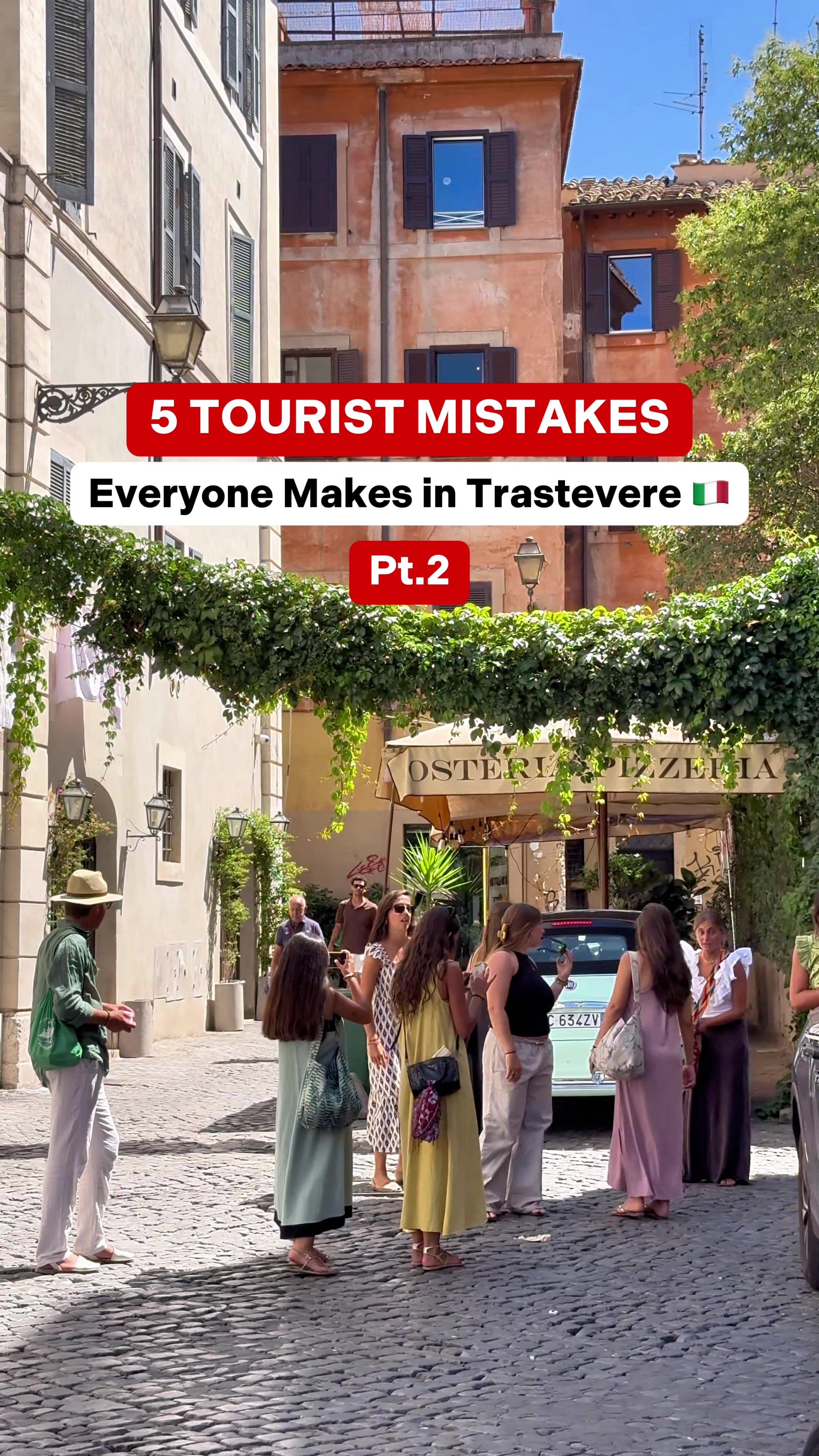 🌟 Did you know these common mistakes? Share them with someone visiting Trastevere! 💬 Comment “TOUR” to discover the best (and tastiest) way to try real Roman food without spending a fortune! 📌 Save this for your trip planning and follow @trastevere.rome for more tips! 👉 How to Receive a FREE ROME Guide in your DMs: 1. Follow (Otherwise we can’t send it) 2. Comment “ROME” 3. Check your DMs #RomeBudgetTips #RomeTravel #ExploreRome #EternalCity #RomeOnABudget 