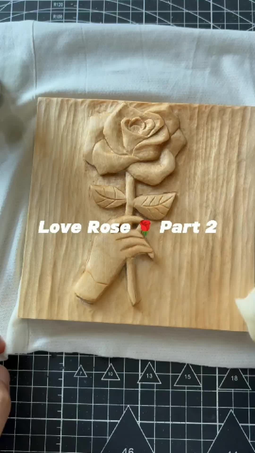 Hand-carving a beautiful and romantic rose wood carving just for her 🌹✨ #woodcarving #handmadegift #roseart #handcrafted #giftideas #romanticgift #arttiktok 