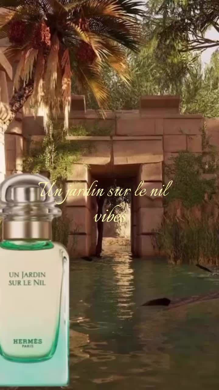 Do you like these vibes? Try Un jardin sur le nil by Hermes! 🥭🍋‍🟩Be transported by a refreshing hit of Grapefruit, Green Mango, and Carrot, as it settles the middle notes shine through, with Lotus at the fore , but Orange, Hiacynth and Peony brighten and soften. The  notes are Musk, Iris, Incense and Cinnamon really elevates the dry down. An absolute gem, Created by  Jean Claude Ellena. even if longevity is not amazing #hermes #unjardinsurlenil #fyp #aesthetic #perfume         