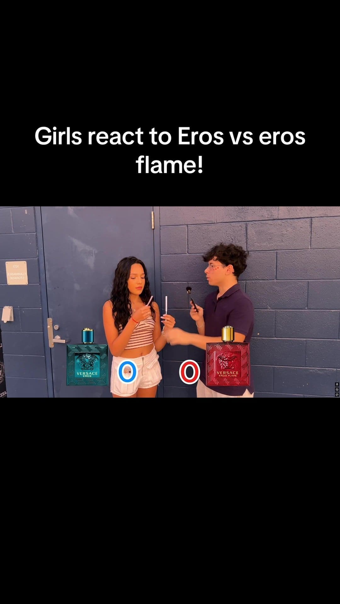 Girls reactions to eros and eros flame from versace which one do you like more? #fragrancetiktok #fragrance #cologne #fyp #perfume 