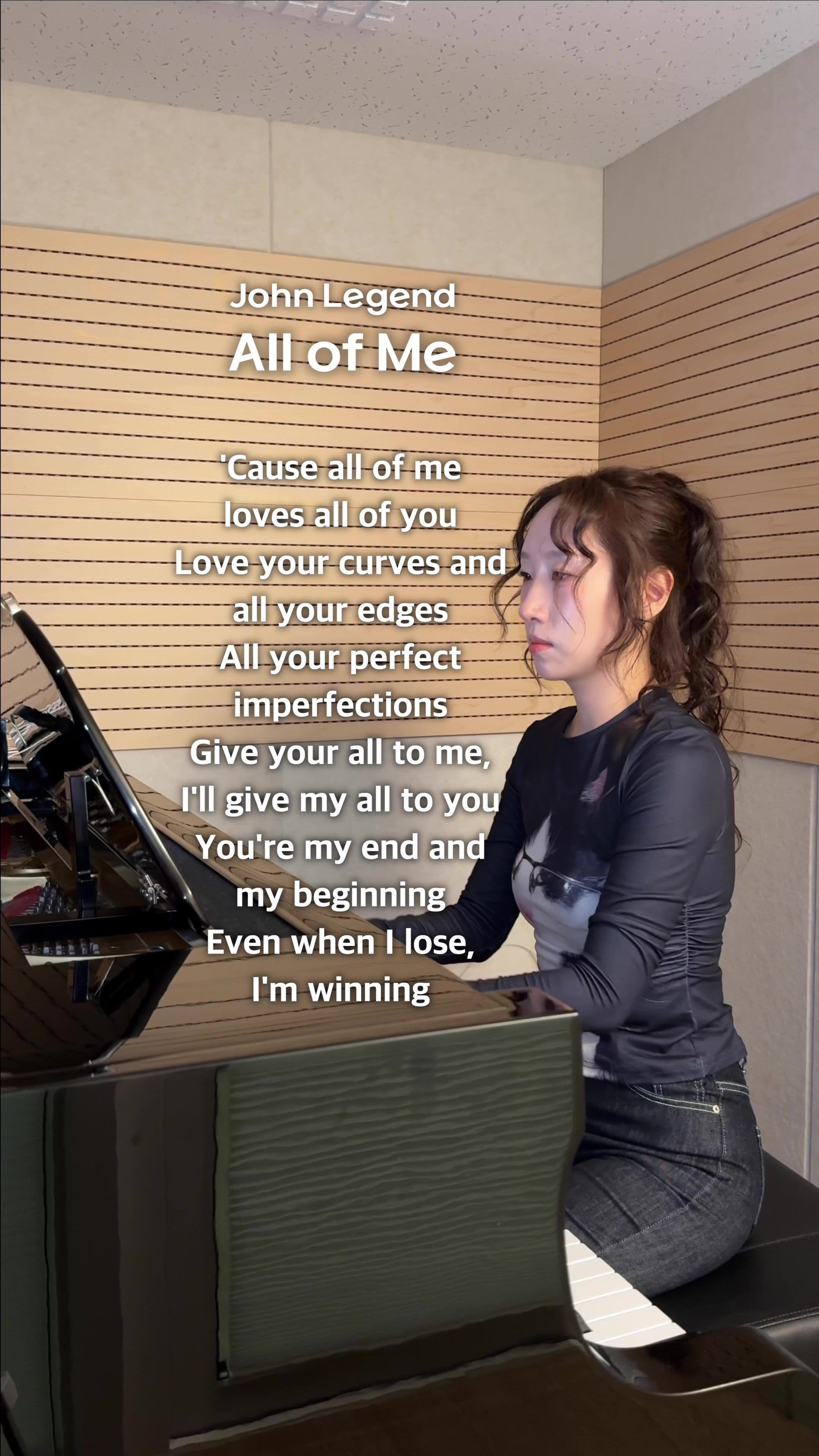 Finally played All of Me on the grand piano! @John Legend #allofme #johnlegend #piano #karaoke #lyrics 