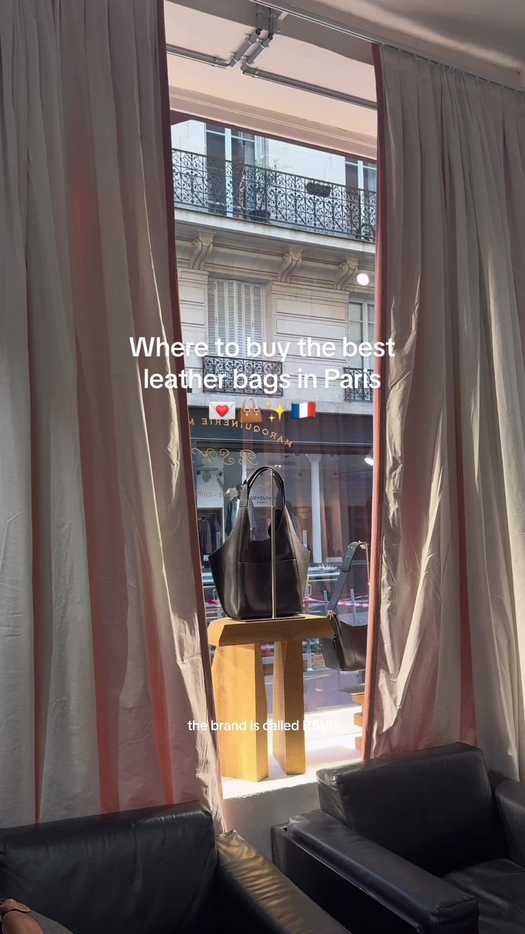 Come purse shopping with me in Paris! ✨👜 this is one of the best French brands for high quality leather bags, especially for a timeless style & the french girl chic vibe. RSVP has a boutique in Le Marais - but you can also order online!! 💌  #paris #shopping #paristips #fallstyle #parisianstyle 