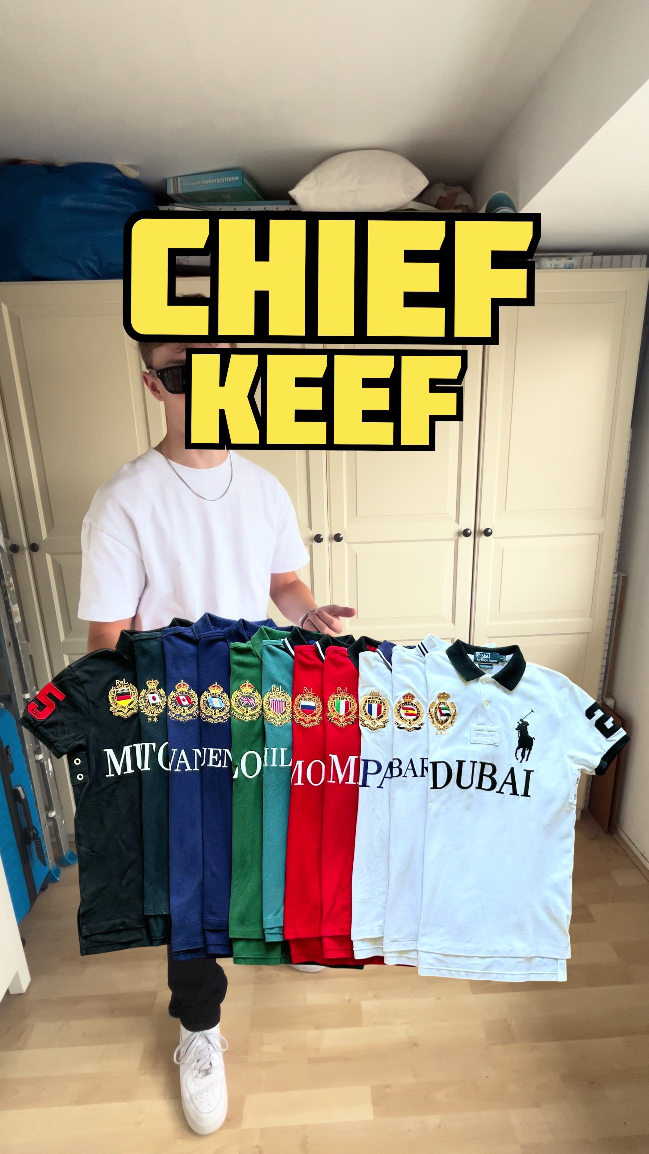 Black Chief Keef polo’s🔥🖤 I own the world’s largest Polo Ralph Lauren Big Pony collection, over 120 pieces and counting! 🐎 Curious to see more of the rare gems I’ve collected? Let me know, and I’ll drop more parts! If you’re looking to buy authentic Big Pony polos, check out my website: polovault.com | #foryoupage #chiefkeefpolo #chiefkeefpoloshirt #bigpony #chiefkeefstyle 