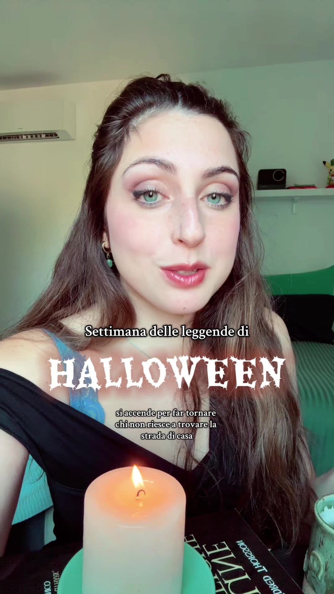 La candela che trema dovrebbe preoccuparmi secondo voi?🫣  #halloween2025 #spookyseason #medium #paranormale #fantasmi 