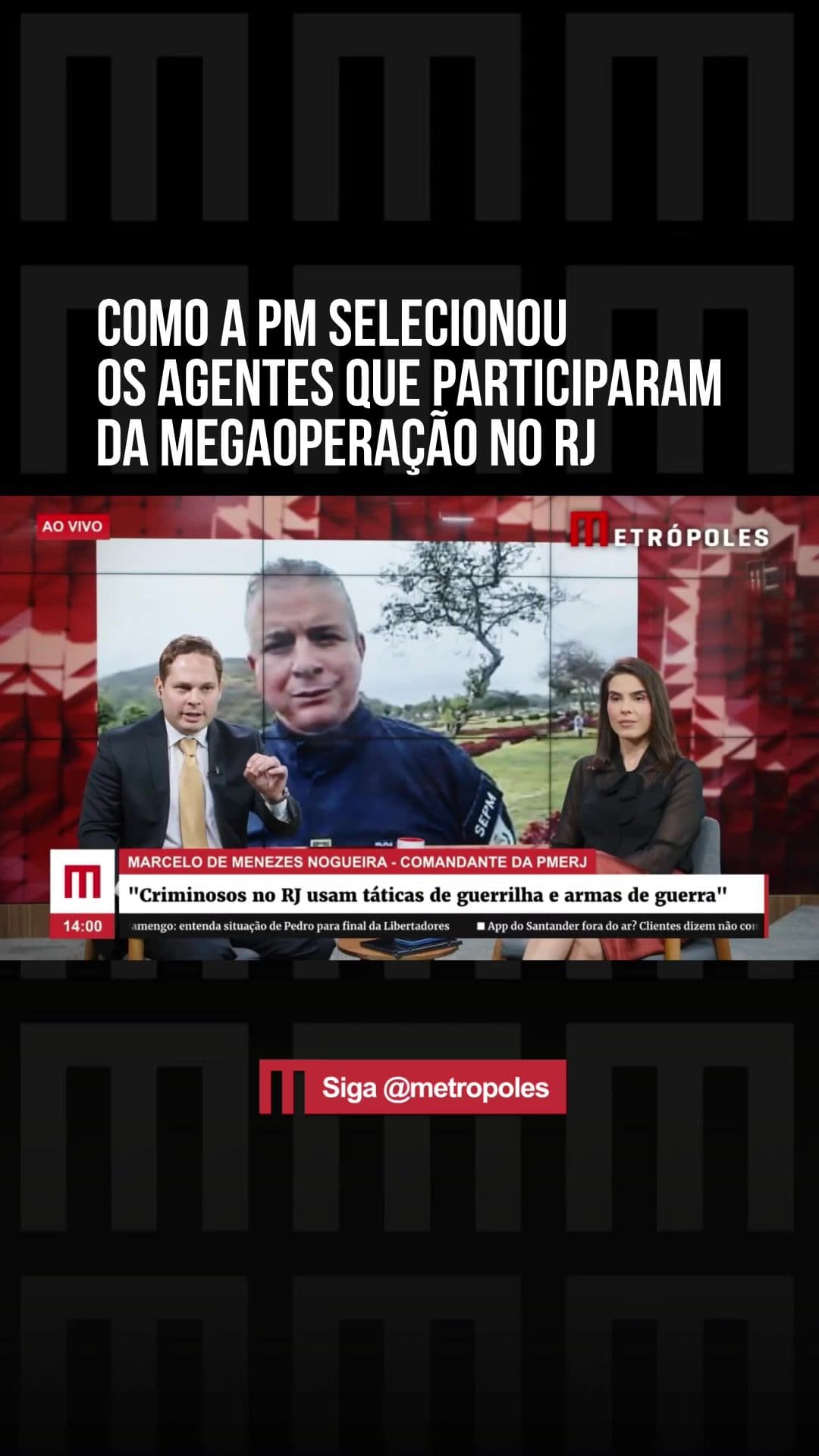 Em entrevista ao Metrópoles nesta quinta-feira (30/10), o comandante da Polícia Militar do Estado Rio de Janeiro (PMERJ), coronel Marcelo Menezes, explicou como foram selecionados os agentes que participaram da megaoperação na Zona Norte da capital fluminense. Ele informou que a disposição dos policiais considerou as regiões com maior ou menor perspectiva de confronto com traficantes. “No que se refere à Polícia Militar, nós alocamos nessa região, em que havia uma perspectiva maior de enfrentamento, os policiais do Batalhão de Operações Especiais, que têm o melhor treinamento e o melhor equipamento da corporação”, explicou o coronel. “Obviamente houve um treinamento e uma preparação específica para essa missão. Essa destinação, essa aplicação do efetivo no terreno, foi precedida por uma análise da nossa equipe técnica e do comando do Batalhão de Operações Especiais, que resultou na escolha dos agentes que cumpriram essa missão a contento nas regiões dos complexos do Alemão e da Penha”, afirmou Menezes. #tiktoknotícias 📹 Paulo Cappelli e Neila Nara / Metropoles