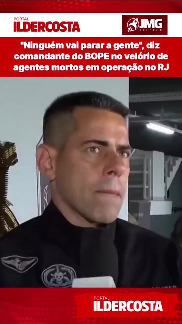 O Comandante do Batalhão de Operações Especiais (Bope), tenente-coronel Marcelo Corbage, falou com a imprensa no velório de dois policiais militares que morreram na megaoperação da última terça nos complexos do Alemão e da Penha no Rio de Janeiro. “Esses policiais que tombaram salvaram a vida de outros colegas que também foram feridos e estão no hospital”, disse o comandante.
