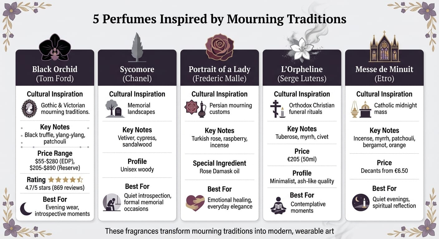 5 Mourning-Inspired Perfumes: Key Notes, Traditions & Best Occasions to Wear