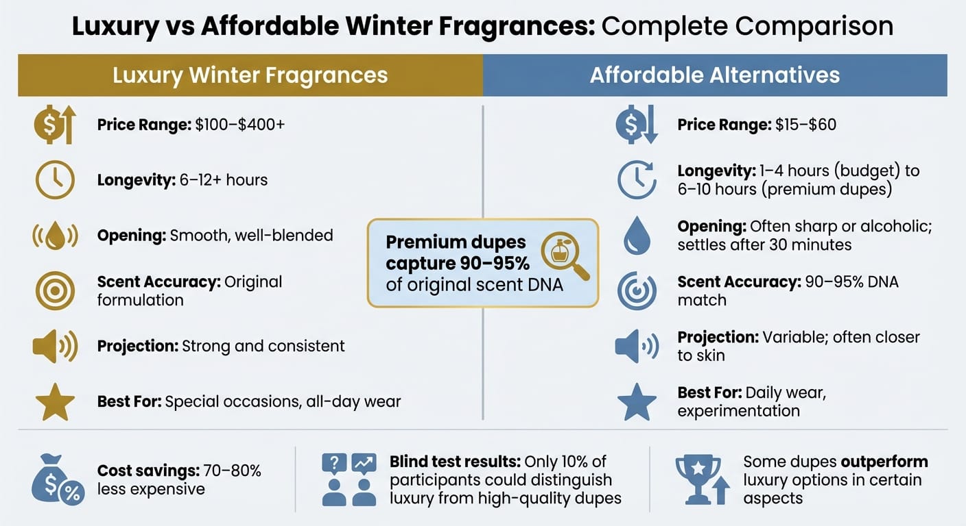 Luxury vs Affordable Winter Fragrances: Price and Performance Comparison