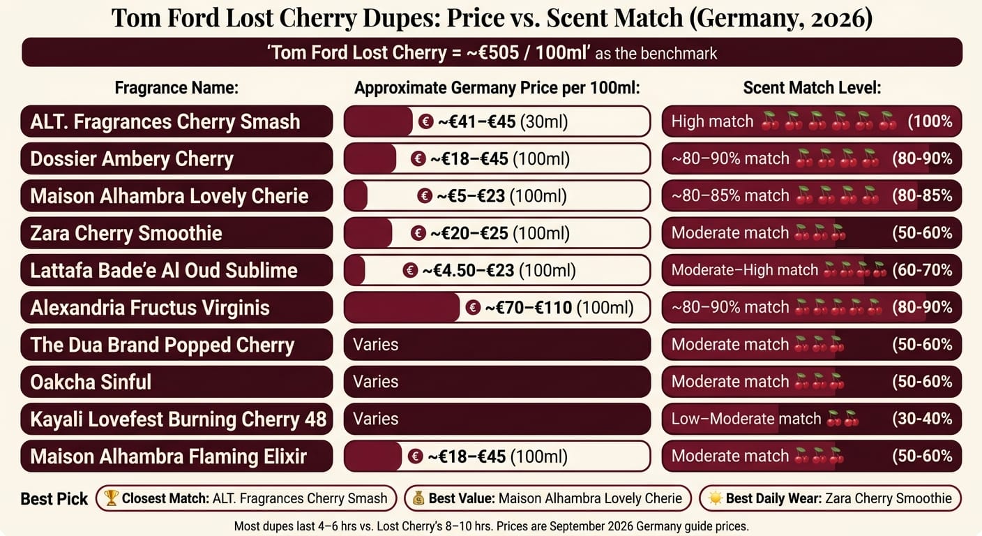 Tom Ford Lost Cherry Dupes: Price vs. Scent Match Comparison 2026