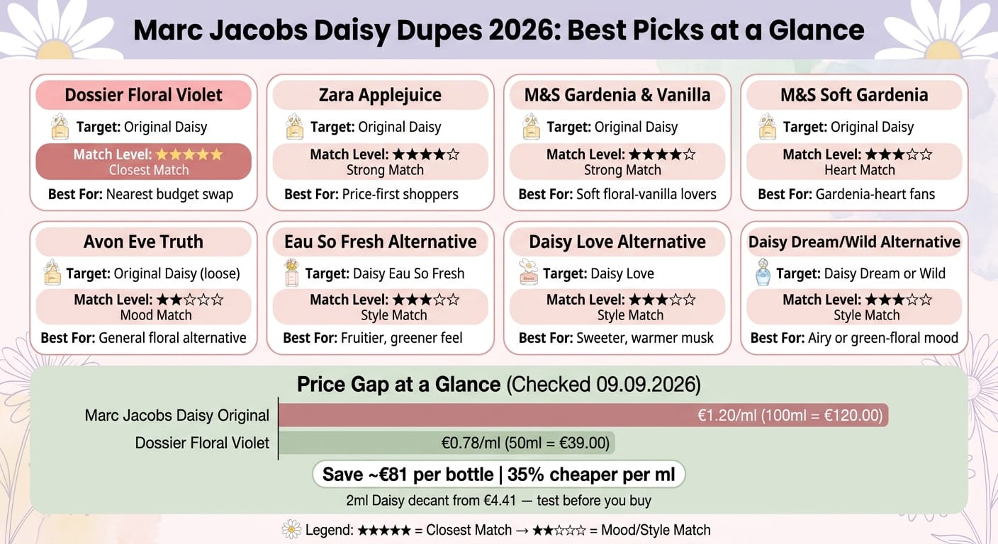 Marc Jacobs Daisy Dupes 2026: Price & Scent Match Comparison