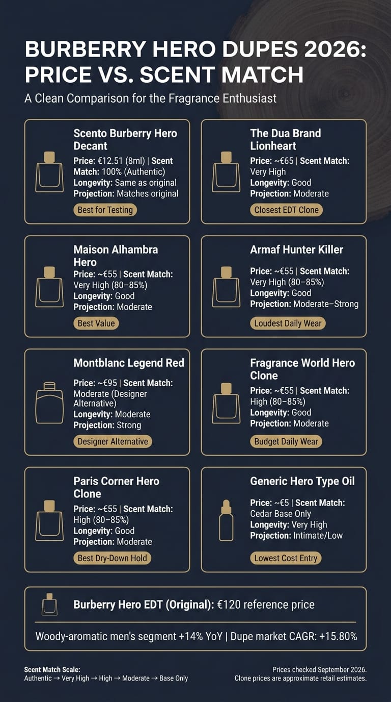 Burberry Hero Dupes 2026: Price vs. Scent Match Comparison