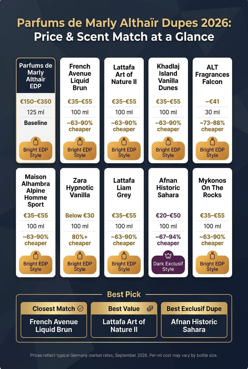 Althaïr Dupes 2026: Price vs. Scent Match Comparison