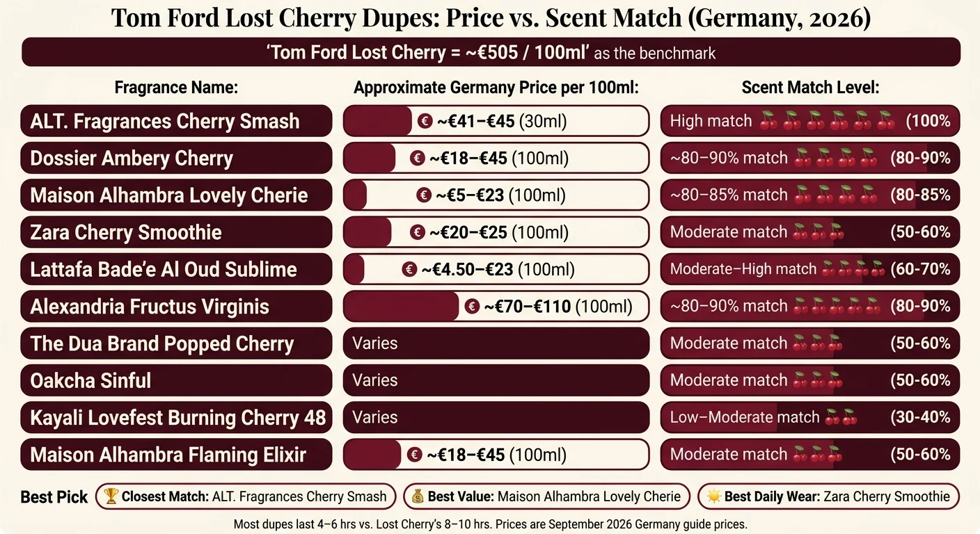 Tom Ford Lost Cherry Dupes: Price vs. Scent Match Comparison 2026