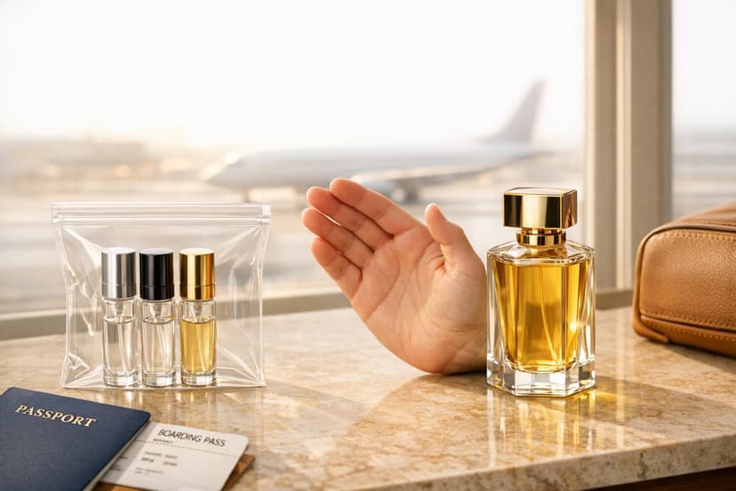 Mostre de parfum pentru călătorie vs sticle întregi