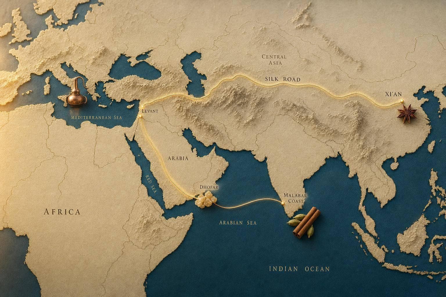 Perfume Trade Routes in the Middle Ages